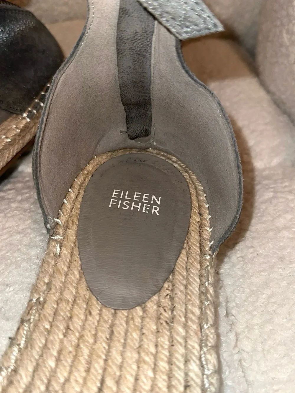 Eileen Fisher Lala Espidrille Flats in Metallic Gray